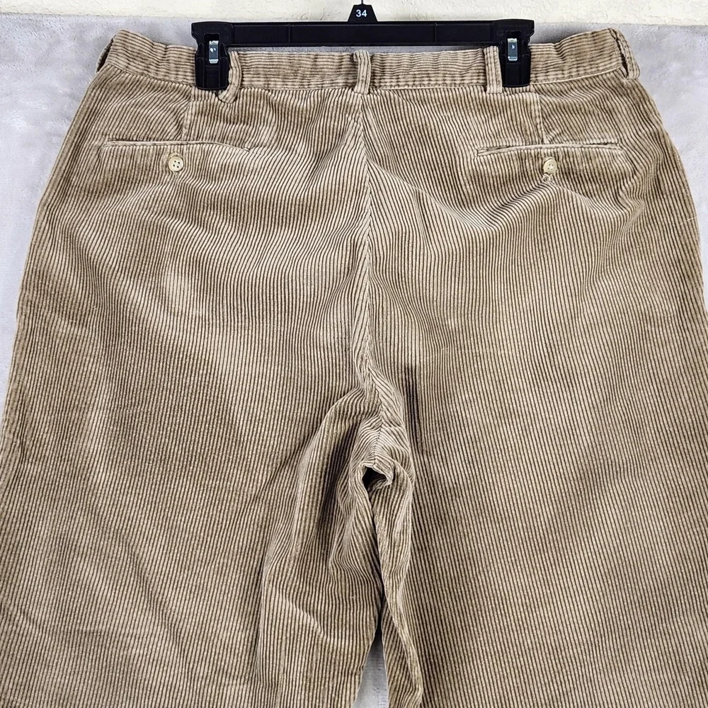 Polo Ralph Lauren Corduroy Pants Mens 38x32 Beige Andrew Pleated Classic Fit